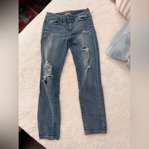 America Eagle mid rise distressed jeggings ankle